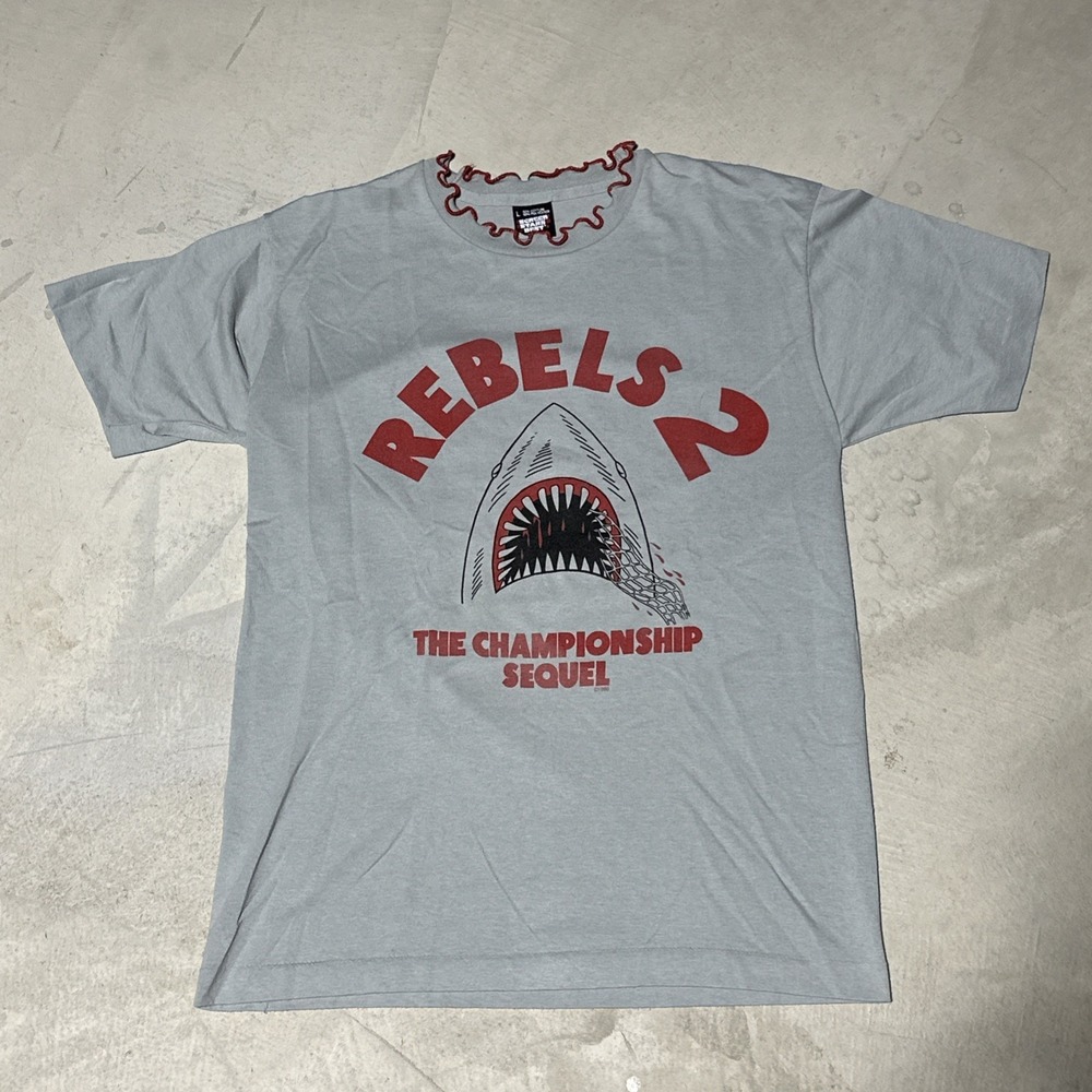 1990 Rebels 2 Jaws Sequel Original Movie Promo Tee Graphic SZ L Single Stitch